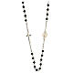 Necklace with three decade rosary, hematite beads, 4 mm s1