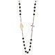 Necklace with three decade rosary, hematite beads, 4 mm s2