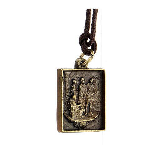 Way of the Cross pendant, First Station, brass alloy 2