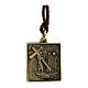 Way of the Cross pendant, Fourth Station, brass alloy s1