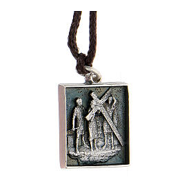 Second station medal, Way of the Cross, silver alloy