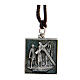 Second station medal, Way of the Cross, silver alloy s1