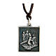 Third station medal, Way of the Cross, silver alloy s1