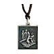 Via Crucis pendant Third Station first fall Via Dolorosa silver alloy s1