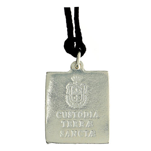 Fourth station medal, Way of the Cross, silver alloy 2