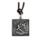 Seventh station medal, Way of the Cross, silver alloy s1