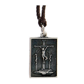 Twelfth station medal, Way of the Cross, silver alloy