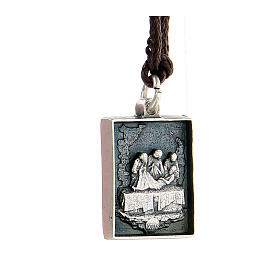Fourteenth station medal, Way of the Cross, silver alloy