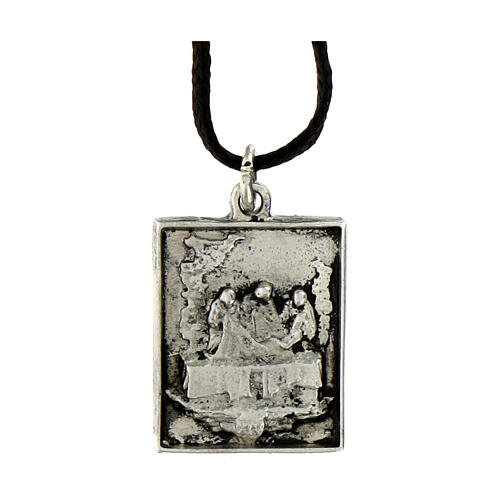 Fourteenth station medal, Way of the Cross, silver alloy 2