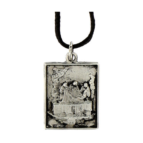 Pendente Via Crucis Quattordicesima Stazione sepoltura Via Dolorosa lega argentata 2