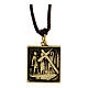 Via Crucis pendant II Station with golden alloy carries his cross s1
