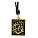 Via Crucis third station medal golden alloy the first fall s1