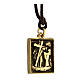 Way of the Cross pendant, 6th Station, golden alloy s2