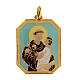 Enamelled zamak medal of Saint Anthony s1