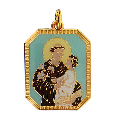 St. Anthony of Padua pendant in enameled zamak 1