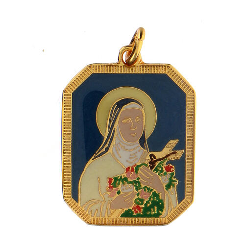 Enamelled zamak medal of Saint Rita of Cascia 1