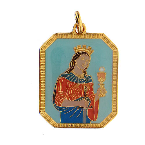 Medal pendant of Saint Barbara, zamak 1