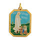 Enamelled zamak medal of Our Lady of Fatima s1