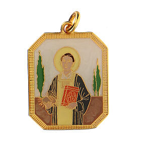 Médaille pendentif émaillée Saint Étienne zamak