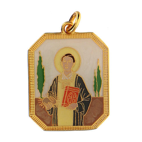 Médaille pendentif émaillée Saint Étienne zamak 1