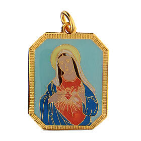 Immaculate Heart of Mary pendant enameled zamak 