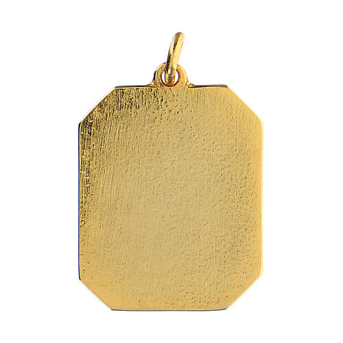 Pingente medalha Santo Agostinho de Hipona zamak esmaltada 3x2 cm 2
