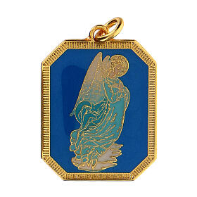 Medal of Saint Gabriel, enamelled zamak, 3x2.5 cm