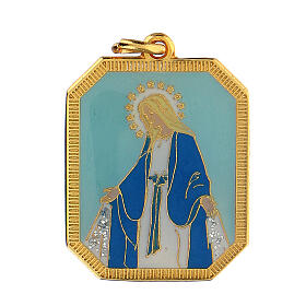 Medal of the Immaculate Conception, enamelled zamak, 3x2.5 cm