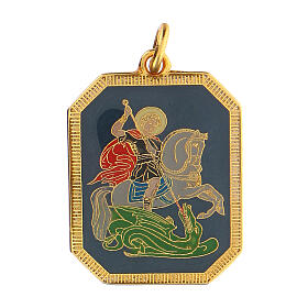 Medal of Saint George, enamelled zamak, 3x2.5 cm