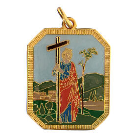 Enamelled zamak medal of Saint Helena 3x2.5 cm