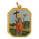 Pingente medalha Santa Helena zamak esmaltada 3x2 cm s1