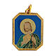 Pingente medalha São Judas Tadeu zamak esmaltada 3x2 cm s1