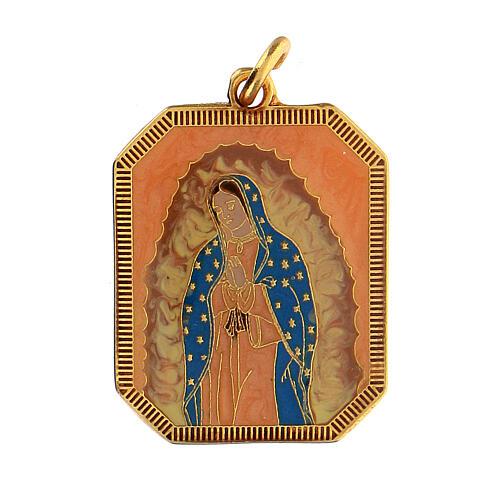 Medal of Our Lady of Guadalupe, enamelled zamak, 3x2.5 cm 1