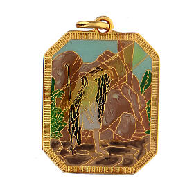 Médaille pendentif émaillée zamak Saint Élie 3x2,5 cm