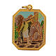 Pingente medalha Santo Elias zamak esmaltada 3x2 cm s1