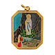 Enamelled zamak medal of Our Lady of Lourdes 3x2.5 cm s1