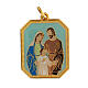 Enamelled zamak medal of the Holy Family 3x2.5 cm s1