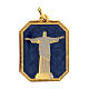 Medaillon, Cristo Redentor, Blau, Zamak emailliert s1