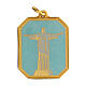 Médaille pendentif émaillée zamak Christ Ressuscité turquoise 3x2,5 cm s1