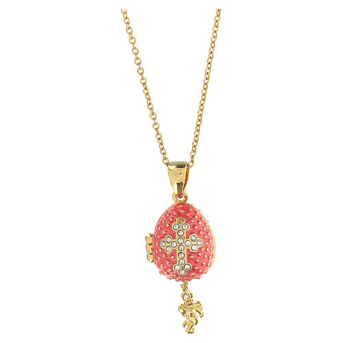 Fabergé egg necklace with star and cross openable  5