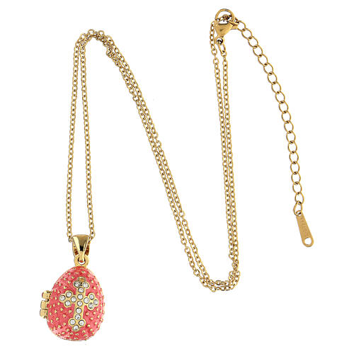 Fabergé egg necklace with star and cross openable  6