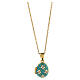 Russian Imperial egg necklace aqua green openable  s1
