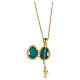 Russian Imperial egg necklace aqua green openable  s3