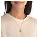 Russian Imperial egg necklace aqua green openable  s4