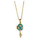 Russian Imperial egg necklace aqua green openable  s5