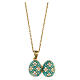 Russian Imperial egg necklace aqua green openable  s7