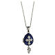 Egg-shaped blue opening pendant, Russian Imperial style, with budded cross and star s5