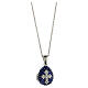 Blue Russian Imperial egg charm necklace with cross openable  s1