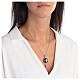 Blue Russian Imperial egg charm necklace with cross openable  s4