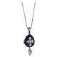 Blue Russian Imperial egg charm necklace with cross openable  s5